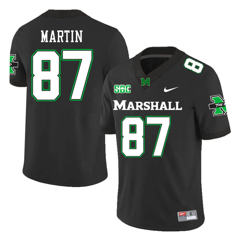 Marshall Thundering Herd #87 Tony Martin College Football Jerseys Stitched-Black Marshall Thundering Herd #87 Tony Martin College Football Jerseys Stitched-Black
